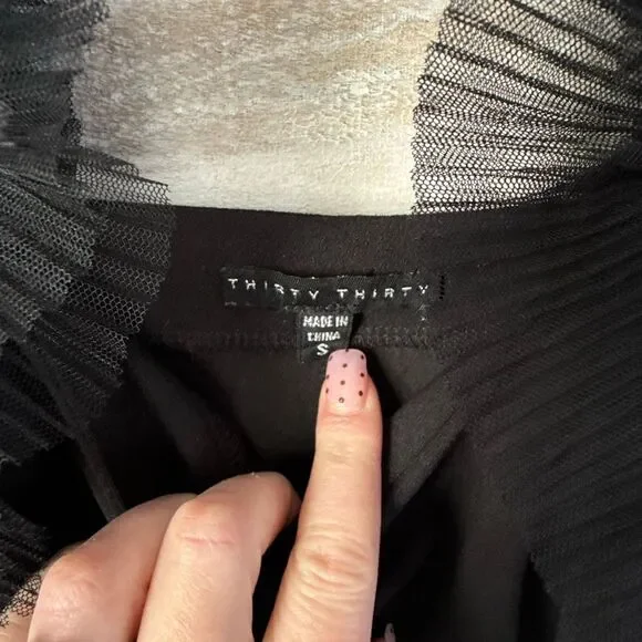 Thirty Thirty Black Sleeveless Ruffle Mini Party Dress Size Small - Picture 4 of 7